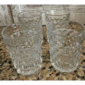 Set of 4 American Fostoria 4 oz Juice Glasses Tumblers Vintage